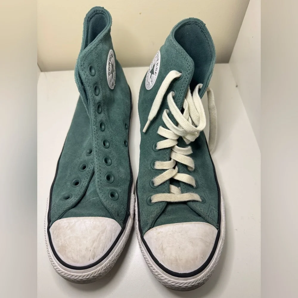Converse All Star Chuck Taylor High Top women’s size 9.5 men 7.5 green suede - Picture 4 of 11